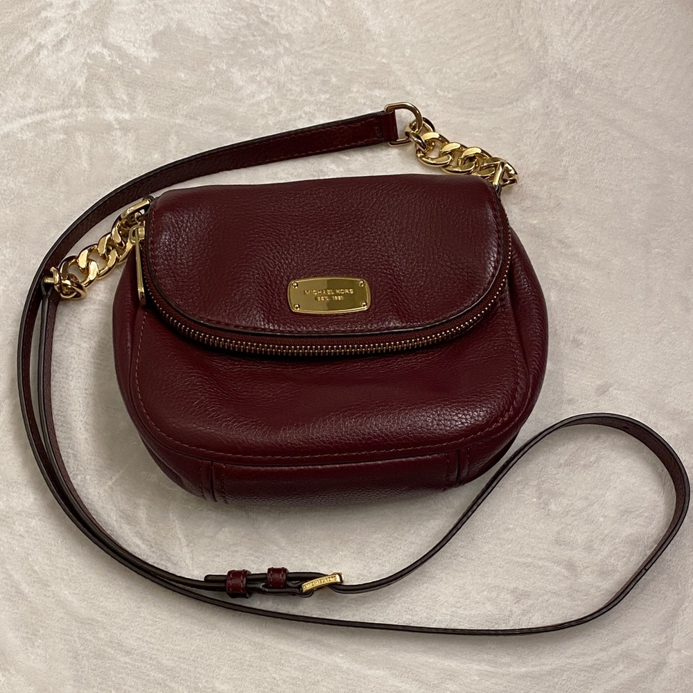 Michael Kors Dark Red Crossbody Bag with Gold Accents - Picture 2 of 8